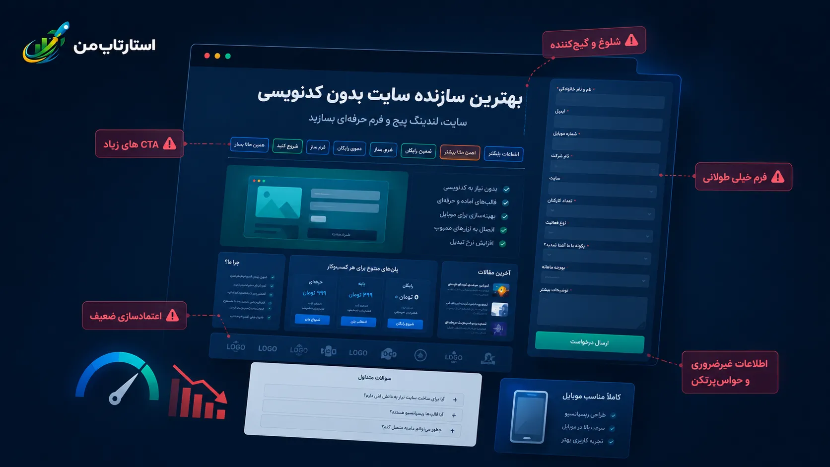 تیتر ضعیف و پیشنهاد نامشخص در بخش ابتدایی صفحه
