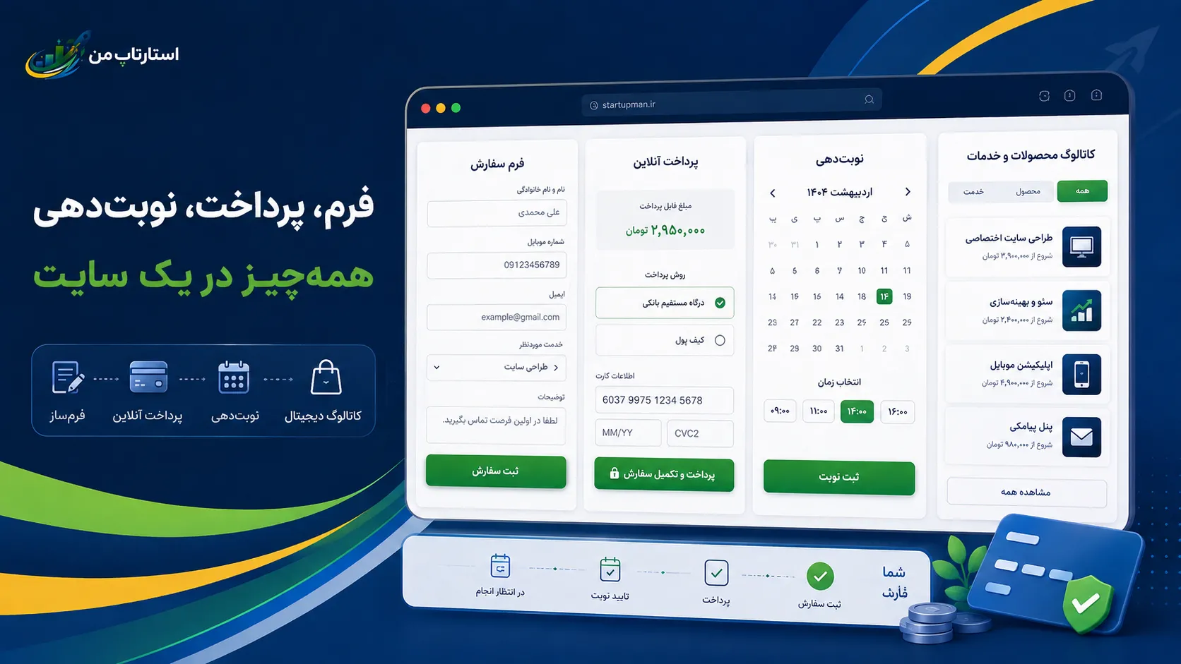 مدیریت تنوع محصول، خدمات و محاسبه مبلغ سفارش